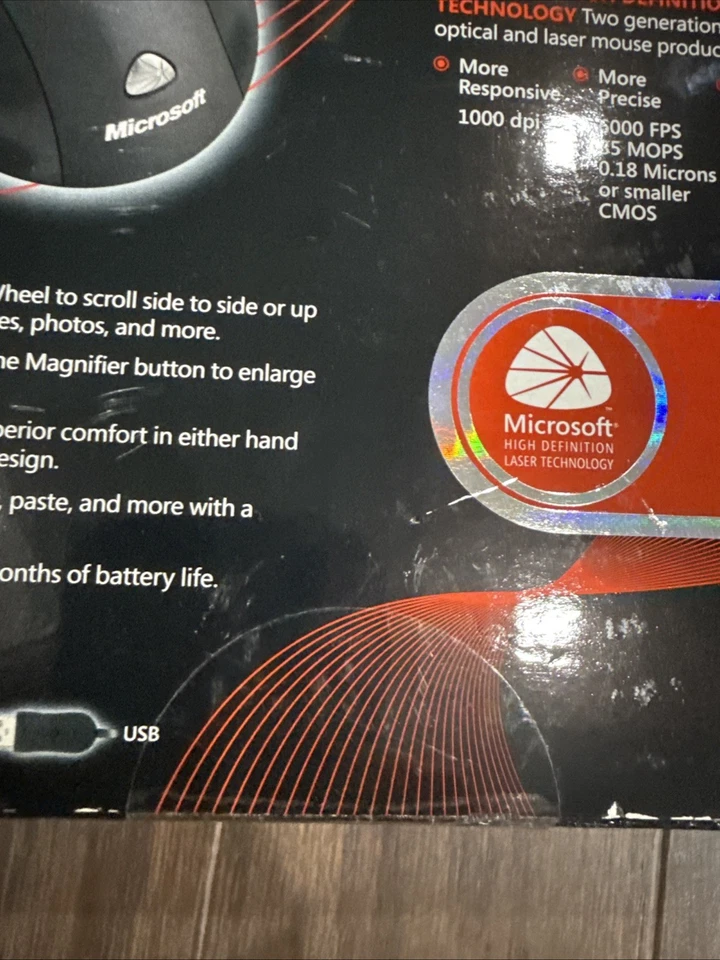 Microsoft Wireless Laser Mouse 5000 - Metallic Black | NEW & sealed - Image 4 of 4