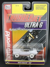 AUTO WORLD 2024 THUNDERJET 1972 BUICK GS 4 WHITE LIGHTNING CHASE SLOT CAR RARE 