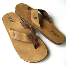 Reef Womens Flip Flop sandals 10 Brown Leather Flip flop Thong NEW Brazil