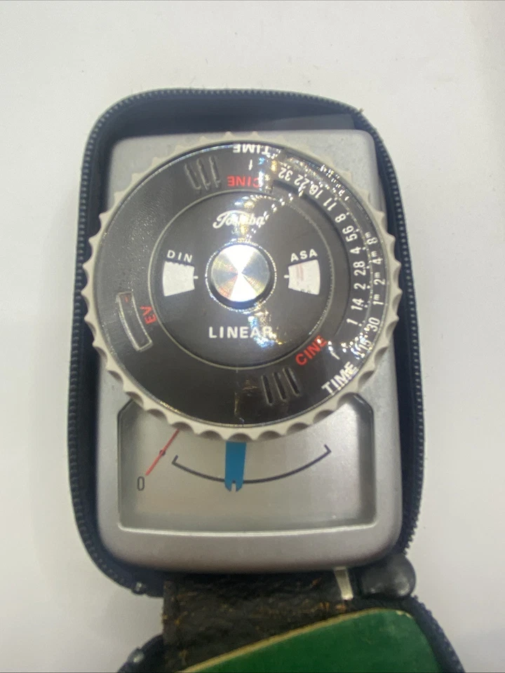 Medidor de luz linear TOSHIBA medidor de luz com estojo Japão fotografia vintage não testada - Imagem 2 de 4