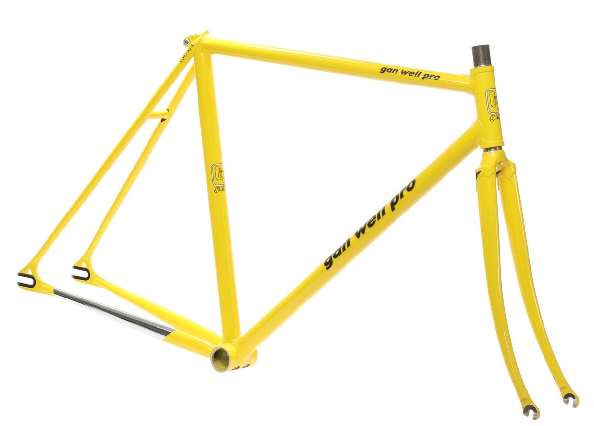 Gan Well Pro Track Fixed Gear Frameset NJS Yellow 50cm New NOS | eBay Gan Well Pro Track Fixed Gear Frameset NJS Yellow 50cm New NOS | eBay