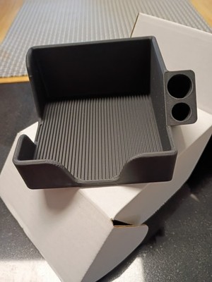 Pen Holder with Sticky Note Tray | Desk Organizer | Post It Note Holder