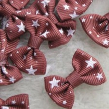 A517 Stoff Schleife Sterne 6 Stück 35mm (0,30 €/Stk)