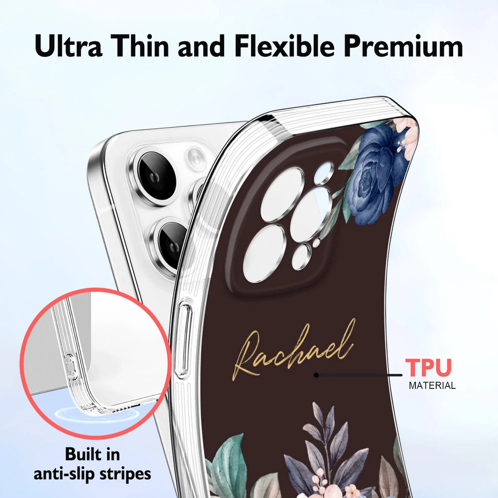 Floral TPU Phone Case for iPhone 15 16 Plus 14 13 12 11 XS Pro Max