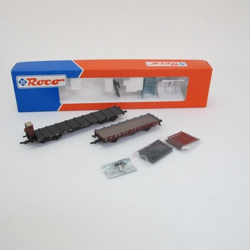 Roco 44083 2er-Set Rungen-/Flachwagen Elsass Lothringen+KPEV H0 Vintage OVP