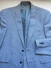 Tommy Hilfiger Mens Jacket 40 Regular Gray Gingham Style Check Blazer