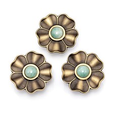 Handmade Amazonite Gemstone Knob – Round Flower Cabinet & Drawer Pull Handle