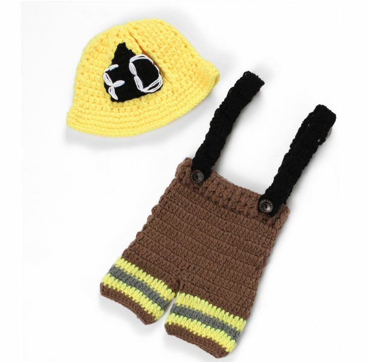 Newborn Firefighter Outfit Newborn Photography Prop Crochet