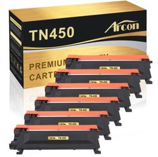 6PK Black TN450 Toner Cartridge For Brother HL-2242D HL-2250DN HL-2270DW 2242D