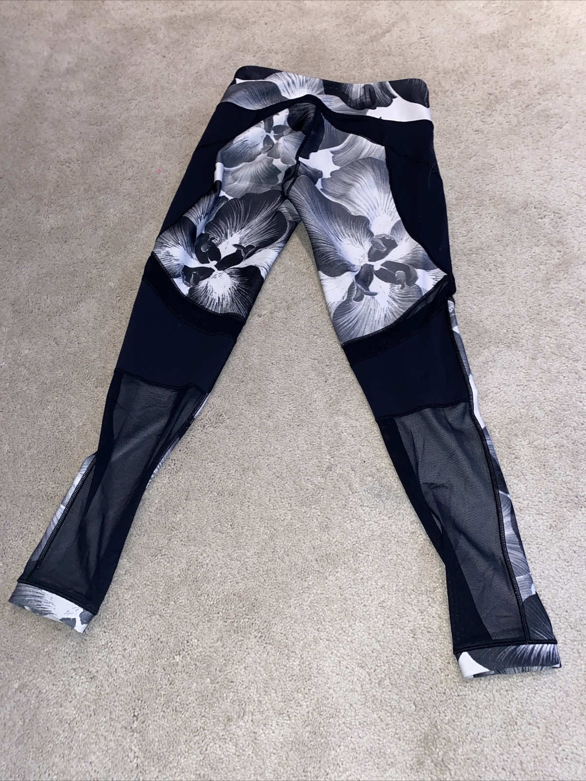 Calia Exercise Leggings Crop Black White Floral M… - image 5