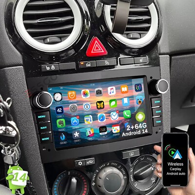 Autoradio Android14 Apple Carplay GPS Für Opel Astra H Corsa C D Meriva Zafira B