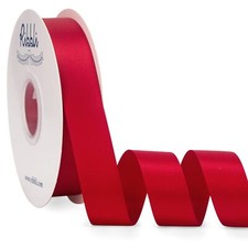 Red Satin Ribbon Double Faced Satin 1 inch x Continuous 50 Yards-Red Ribbon f...