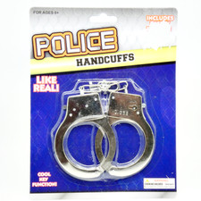 Metal Toy Police Handcuffs With Keys Halloween Cop Costume Polished Finish NEW