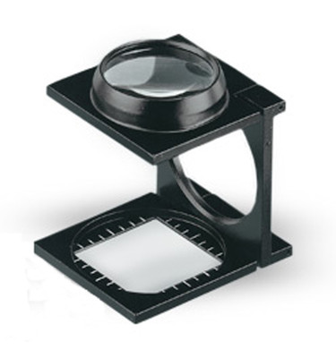 Donegan V388-1 Linen Tester 1'' 5X Magnifier Lens in Black Enameled Brass Frame