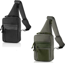 Concealed Carry Pistol Gun Pack Tactical Sling Bag Molle Shoulder Chest Backpack
