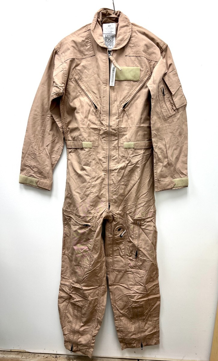 NEW GENUINE US AIR FORCE TAN NOMEX FIRE RESISTANT FLIGHT SUIT CWU