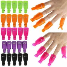 10Pcs Silicone UV Gel Polish Remover Wraps Soak Off Cap Clip Nail Art Tool US