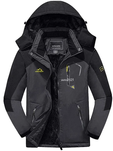 Men's Waterproof Winter Jacket Warm Winter Coat Outdoor Ski Snow Hooded Jackets - Picture 19 of 64
