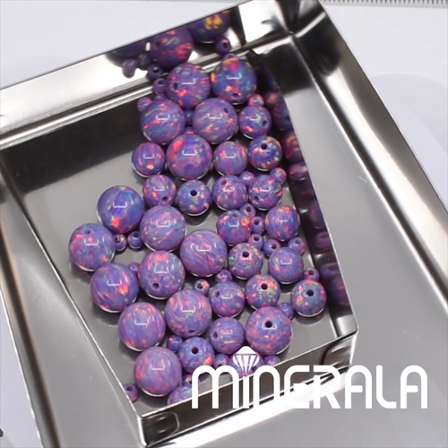 LABORATORIO SINTETICO VIOLA CREA PERLINE ROTONDE OPALE COMPLETAMENTE FORATE 2mm-8mm WP0276D - Video 1 di 1