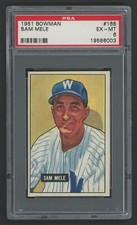 1951 Bowman #168 Sam Mele PSA 6 Washington Senators Vintage Baseball Card