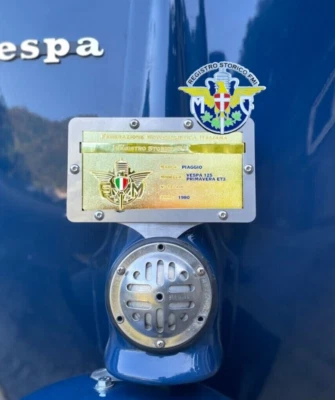 SUPPORTI FERROSI Supporto targa oro FMI con RILIEVI su clacson + Supporto Spilla senza forare