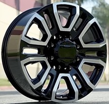 20 Gloss Black Machined 5957 Rqa Replica Wheels Fits Chevy Gmc 2500 3500 8x180