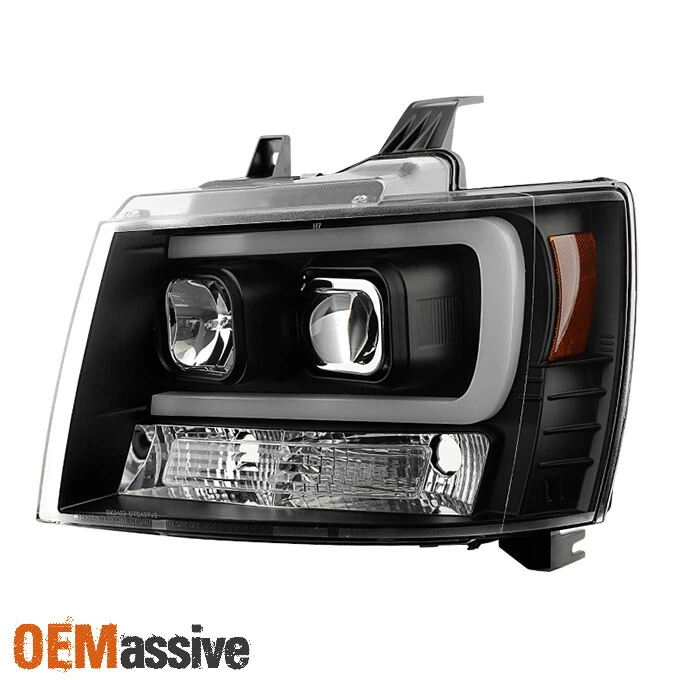 Fits 07-14 Chevy Suburban | Tahoe | Avalanche Black LED DRL Projector HeadLights - Imagem 3 de 4