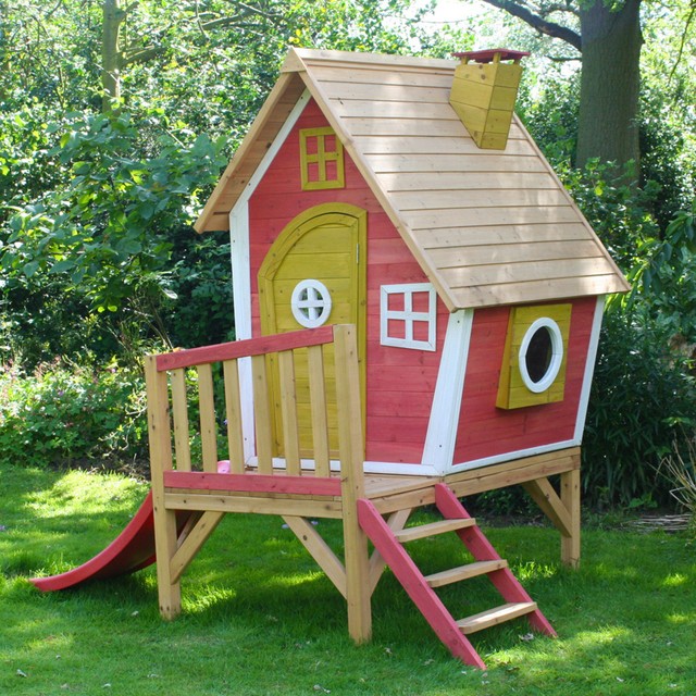 Crooked Tower Wooden Playhouse Children's Garden Play Den Outdoor Wendy