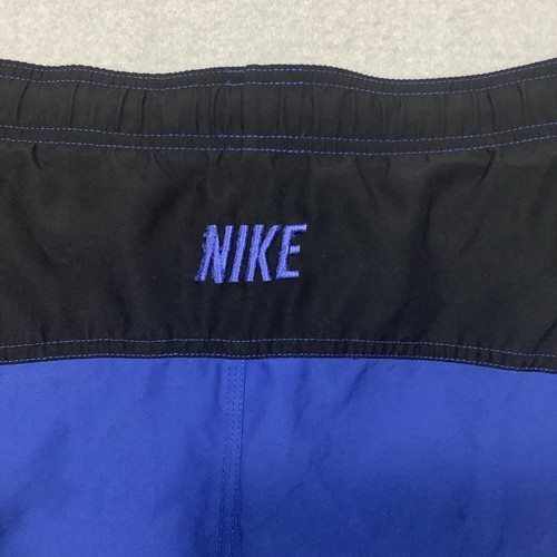 Nike Swim Trunks Men's Medium 36 Blue with Black Swoosh Drawstring Elastic - Picture 10 of 10