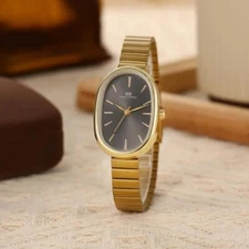 Women's Business Rectangle Quartz Watch Luxury Golden Fashion Analog Wrist Watch