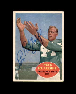 Pete Retzlaff Signed Original 1960 Topps Philadelphia Eagles Autographed