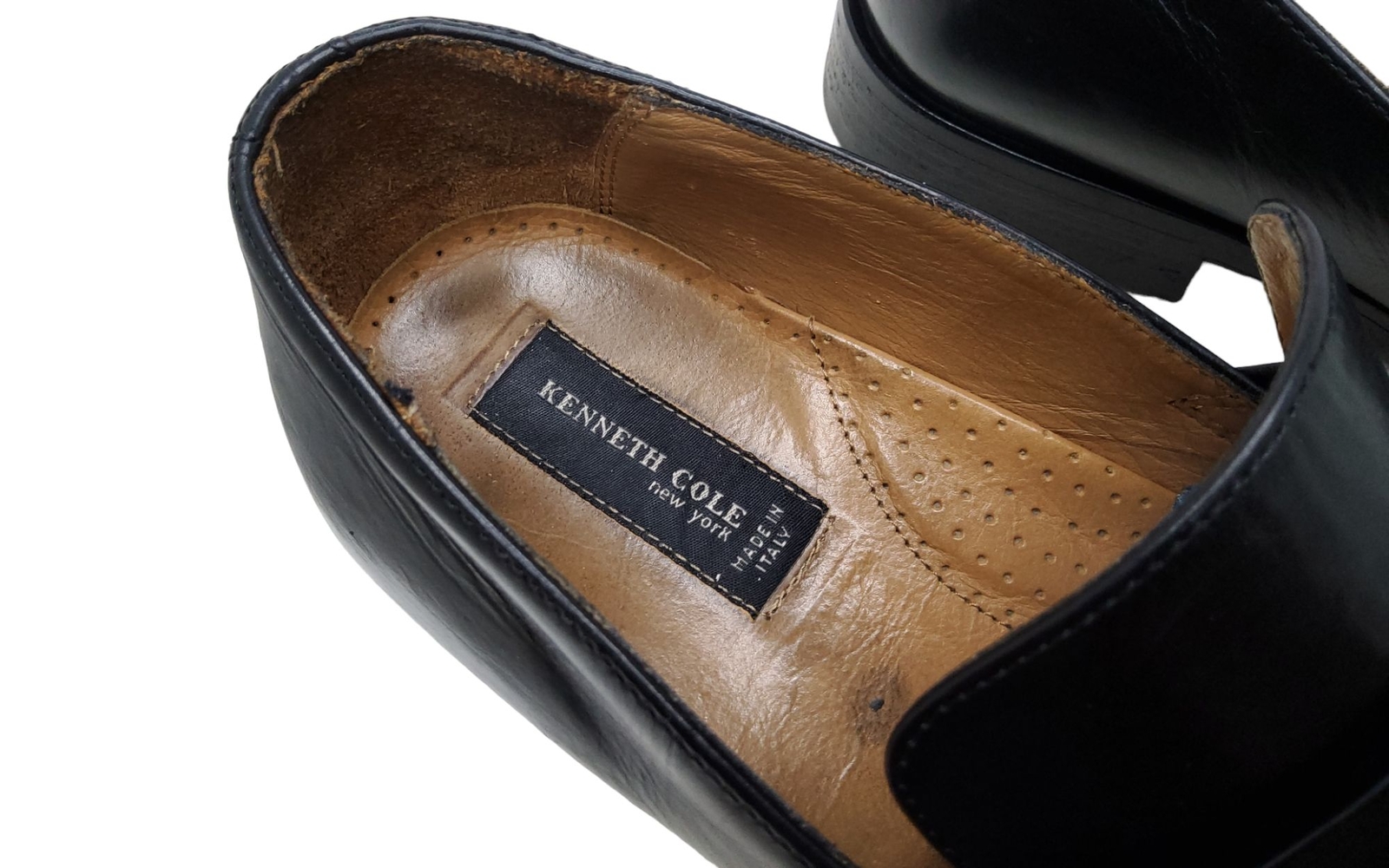 SAOLA kenneth cole vintage made in ital uomo pelle nera fodera superiore e suola pull