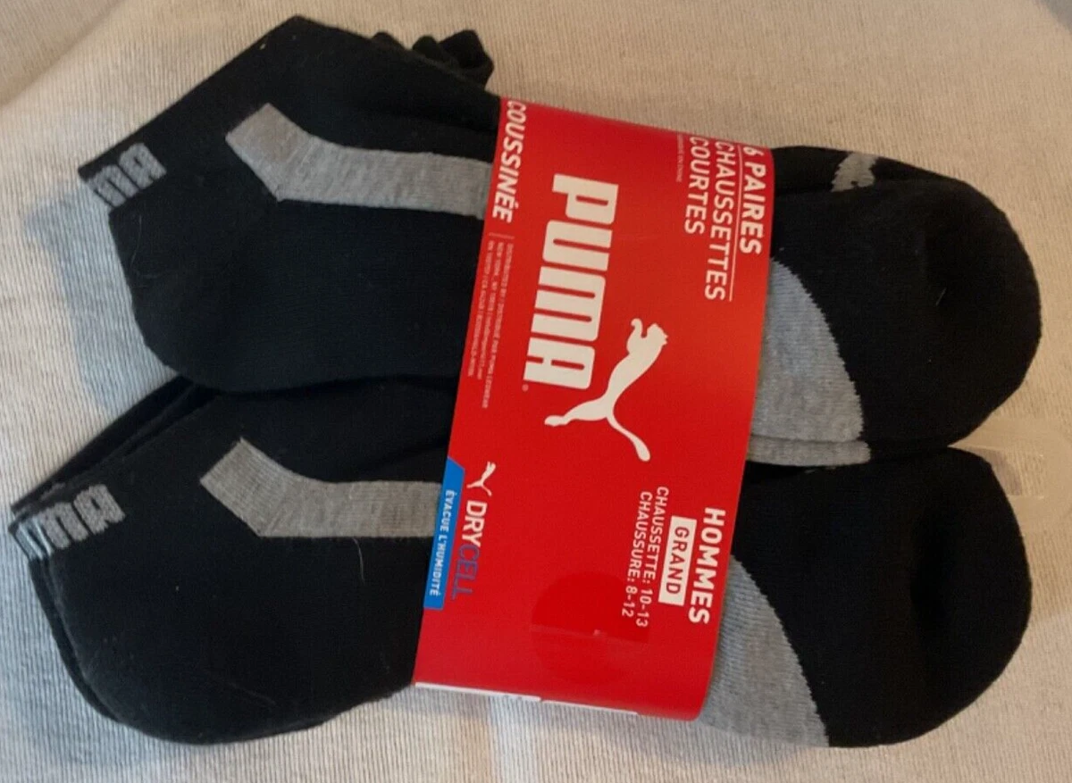 LOT DE 3 PAIRES DE CHAUSSETTES PUMA CHAUSSURES ADULTE 39/42 Couleur  GREY/WHITE/BLACK