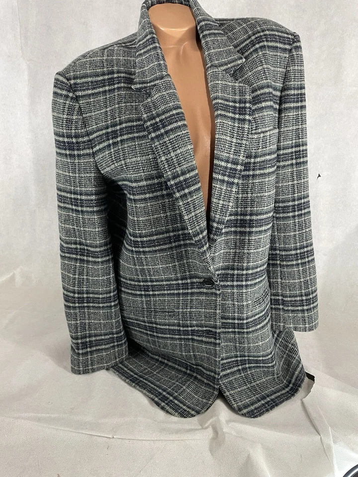 Blazer Karen Kane Mezcla Lana Cachemira Mujer 10 Chaqueta Doble Botón Estilo de Vida Foto 2 de 4