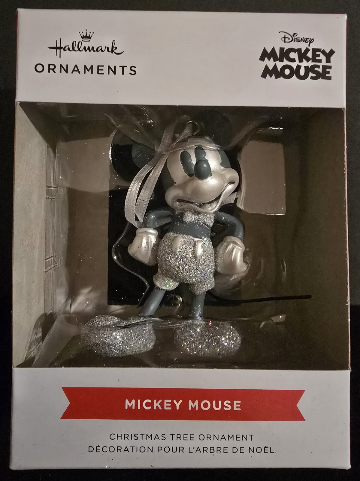 2024 Hallmark Disney Silver Mickey Mouse Ornament Figurine NIB