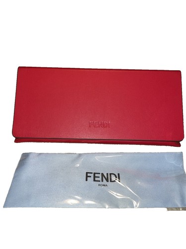 Fendi red sunglass case Fendi RED Sunglasses Eyeglasses Medium Hard Leather Case w  main image 2