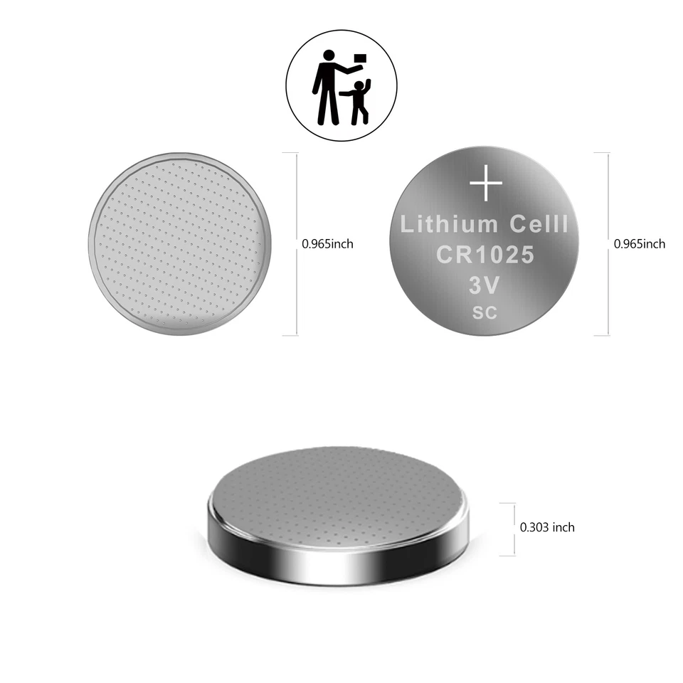 25x CR1025 Button Coin 3V Lithium Battery BR1025 DL1025 for Thermometers US - Image 2 of 4