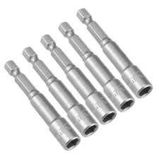 5 x 1/4" Quick-Change Hex Shank 7mm Magnetic Nut Sockets Driver 65mm