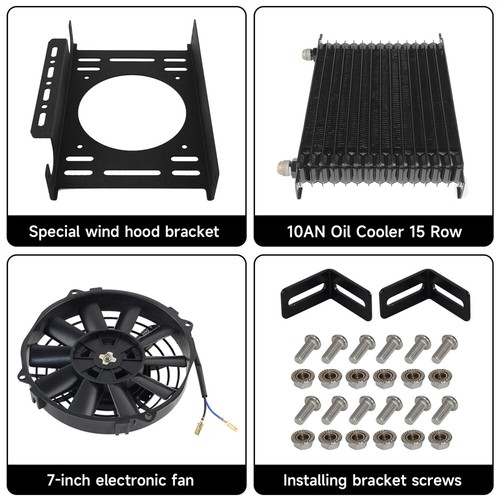 Trust Style 15 Row 10AN Oil Cooler with 7" Cooling Fan & Mount Bracket - Picture 5 of 10
