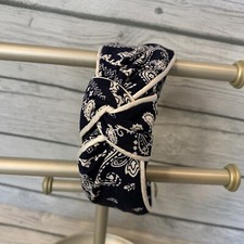 Womens Wide Knot Headband Blue Paisley Fashion Head Hoop Rockabilly, Pin-up
