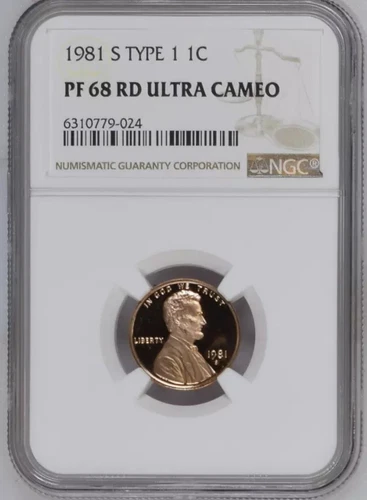 1981 S Type 1 Proof Lincoln Cent NGC PF 68 Ultra Cameo