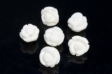 5 Pcs White Tridacna Giant Clam Shell Rose Carved Bead AAA Natural Beads 12/14MM