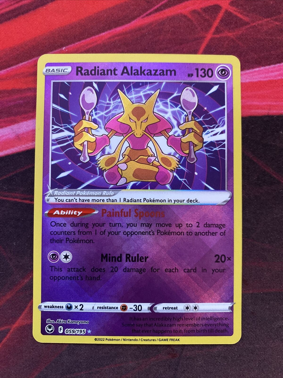 Radiant Alakazam 59/195 Pokemon Silver Tempest Card NEAR MINT NM Pokemon  Card