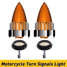3 1/4'' Bullet LED Rear Turn Signal Blinkers With Amber Lens For Harley Softail