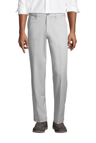 Lands' End Men's Comfort Waist No Iron Chino Pants Gray