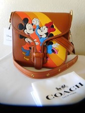 New Disney X Coach Courier Bag With Mickey Mouse And Minnie Mouse Style CQ801