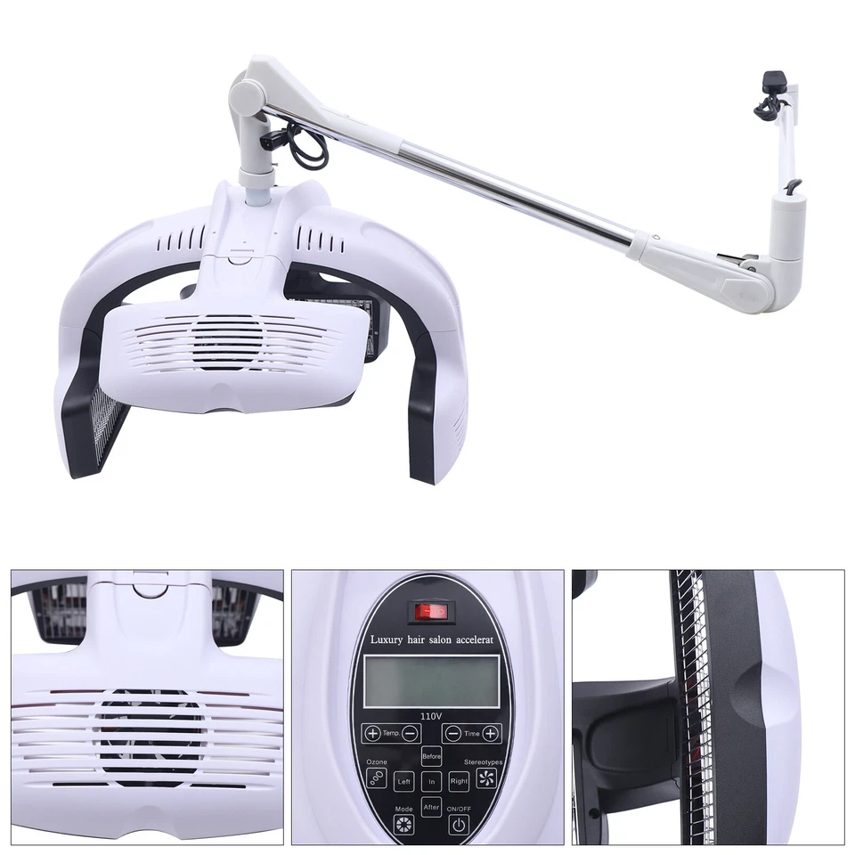 Wall Mounted Infrared Stand Hair Dryer Color Processor Salon 1250W White 110V - Image 4 of 4