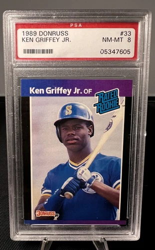 1989 Donruss Ken Griffey Jr. Rookie Baseball Card RC #33 Mariners PSA 8 NM-MT