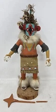 Vintage Kachina Doll Red Chasing Star 11" Tall Signed Native American  Indian