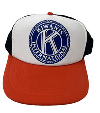 Vintage 80s Kiwanis Hat Cap Snapback Kiwanis International Trucker Mesh